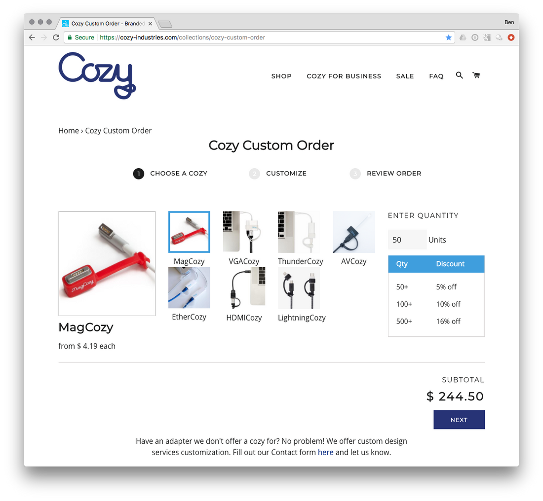 Custom Cozy Builder- Your cozy in your brand!